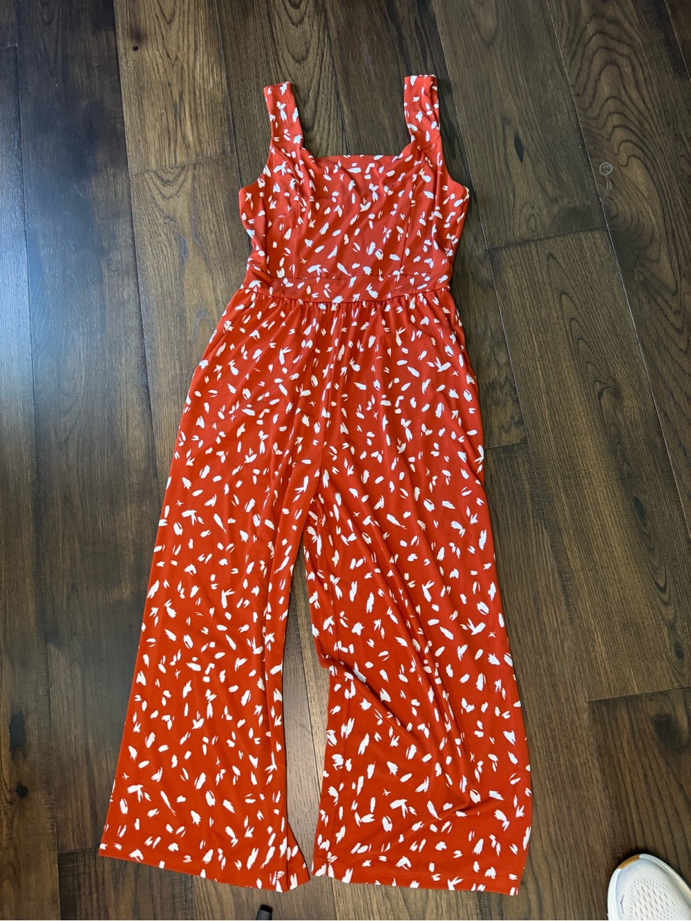 Orange  Sleeveless Printed Wide-Leg Jumpsuit
